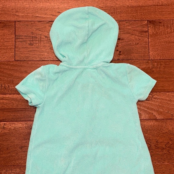 Wonder Nation Girls Aqua Terry Hooded Zip Front Swim Coverup - Size XS (4-5) - Picture 13 of 16